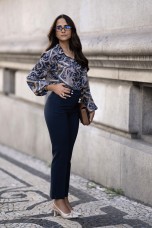 Paisley print tunic with flap pockets