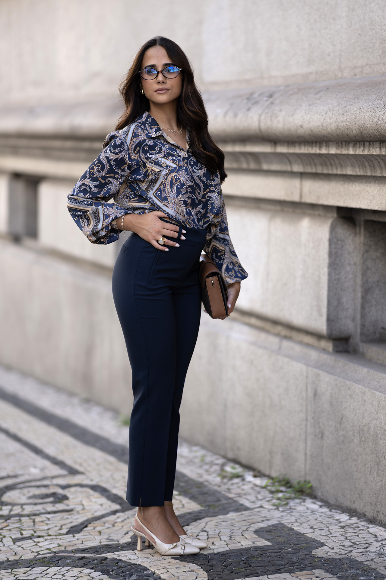 Paisley print tunic with flap pockets