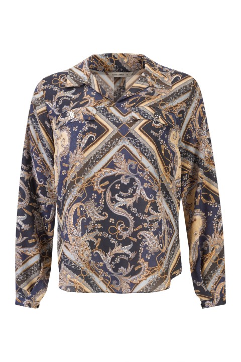 Paisley print tunic with flap pockets