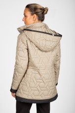 Quilted parka with removable hood