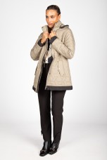 Quilted parka with removable hood