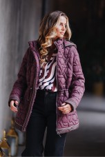 Quilted parka with removable hood