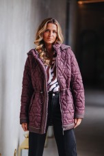 Quilted parka with removable hood