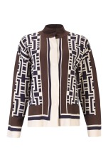 Geometric flared short jacket