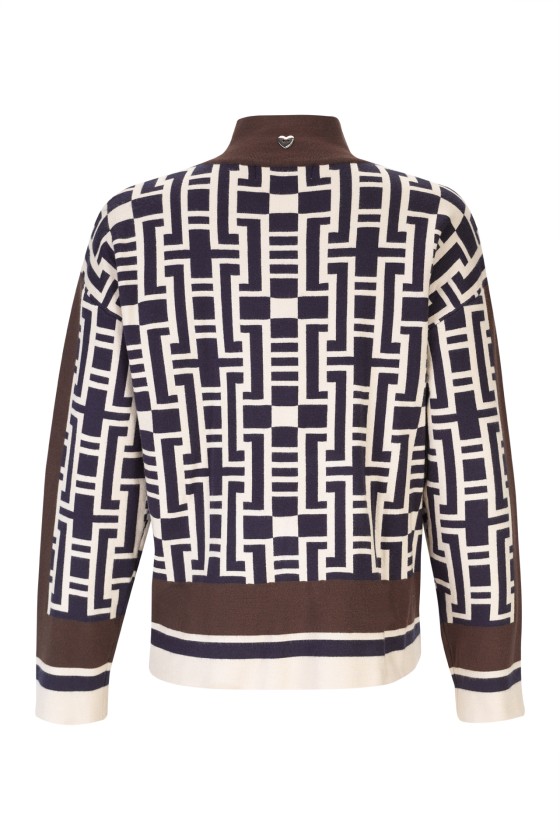 Geometric flared short jacket