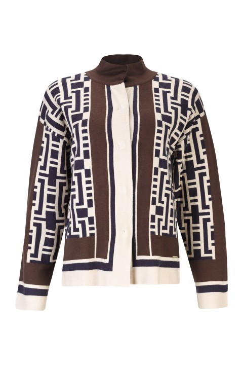 Geometric flared short jacket