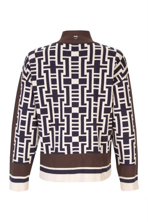 Geometric flared short jacket