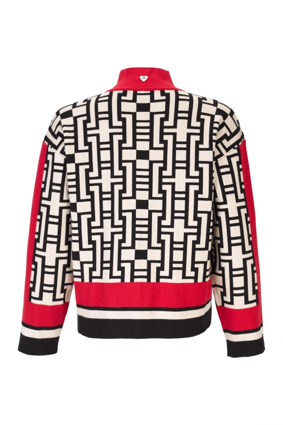 Geometric flared short jacket