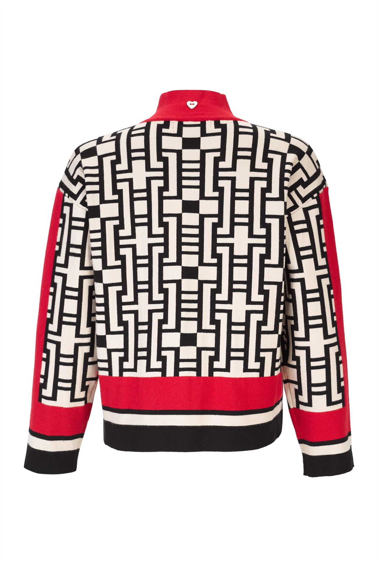 Geometric flared short jacket
