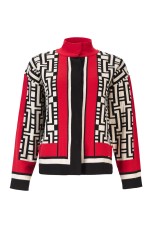 Geometric flared short jacket