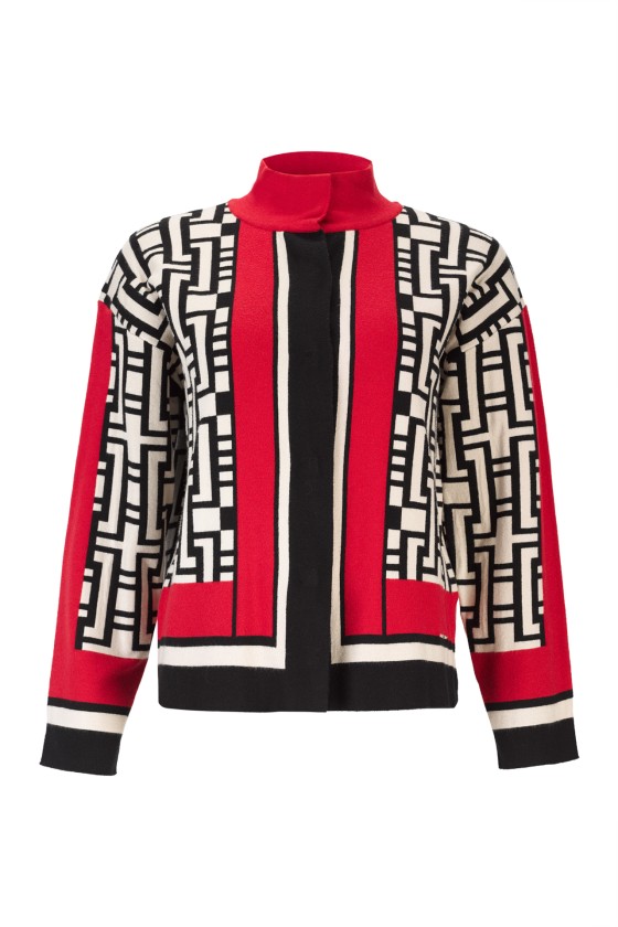 Geometric flared short jacket