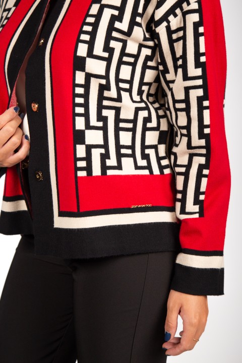 Casaco curto evas� geom�trico