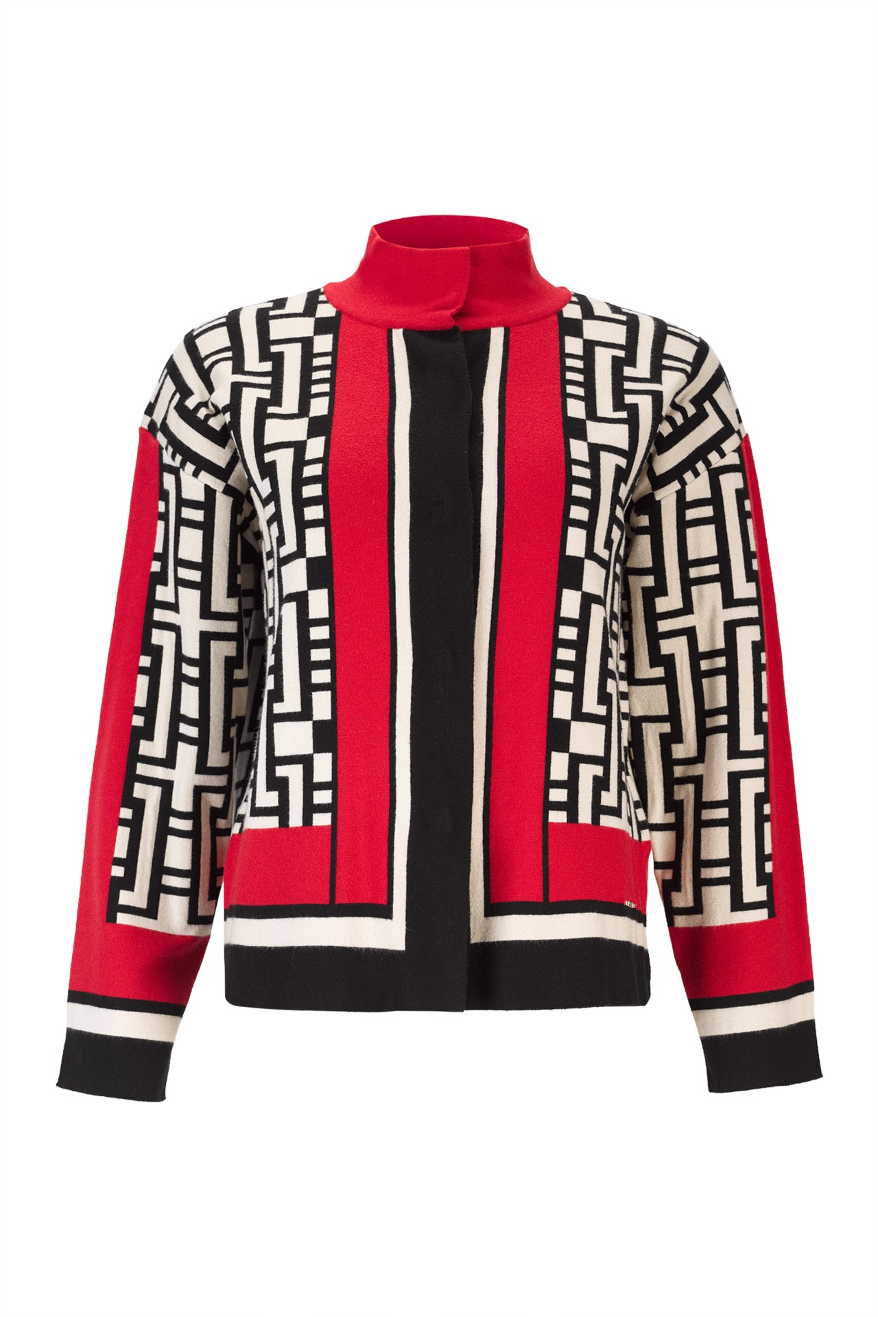 Geometric flared short jacket