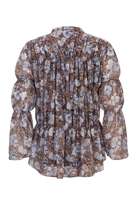 Blouse with elasticated ruching