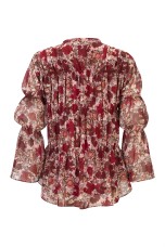 Blouse with elasticated ruching