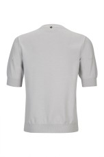 Short-sleeved blouse with pearls