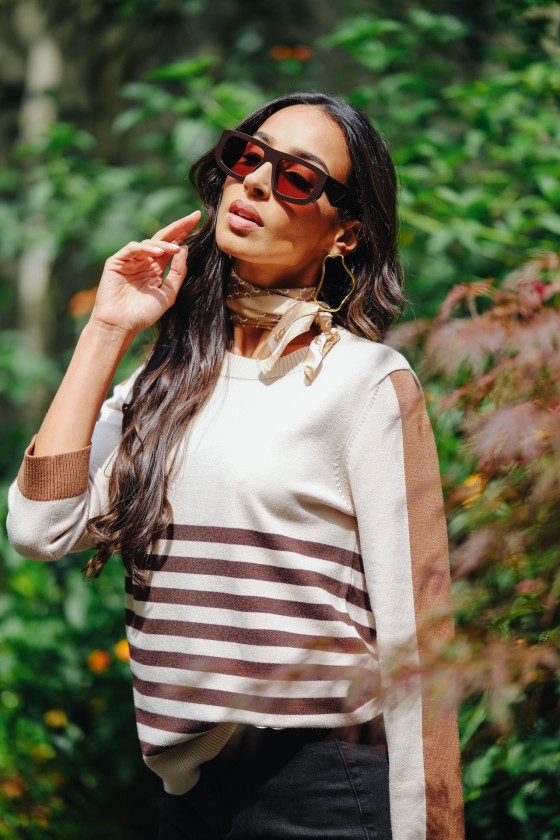 Striped knit sweater