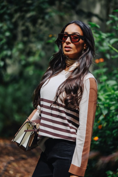 Striped knit sweater
