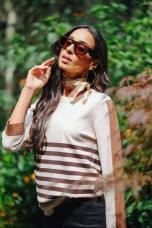 Striped knit sweater