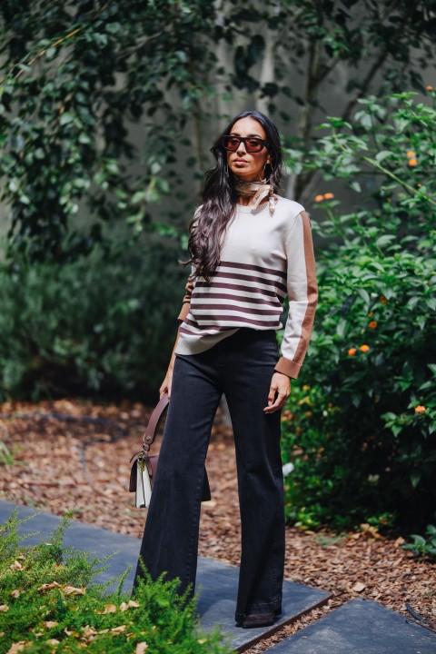 Striped knit sweater