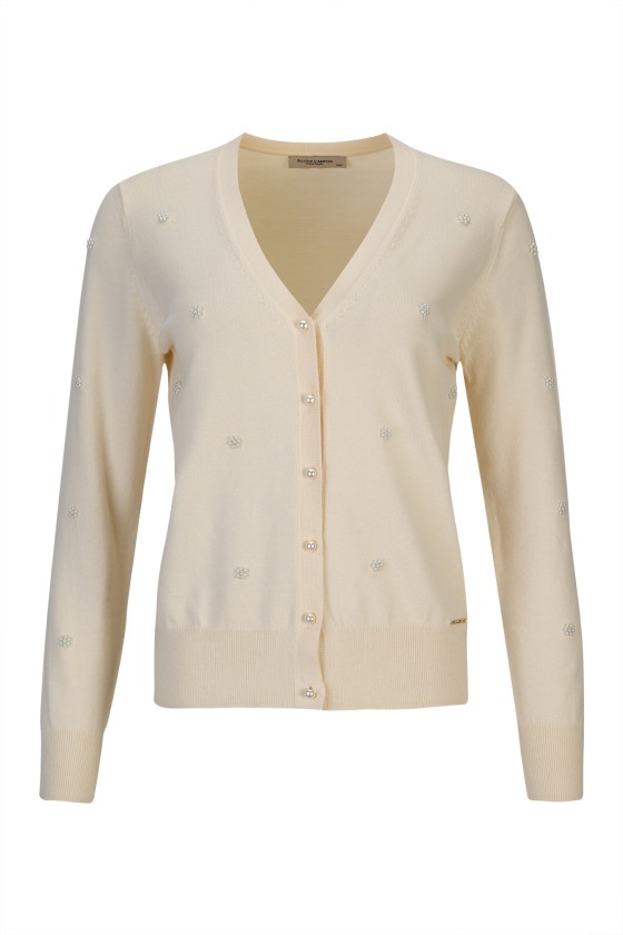 Knit cardigan with pearls