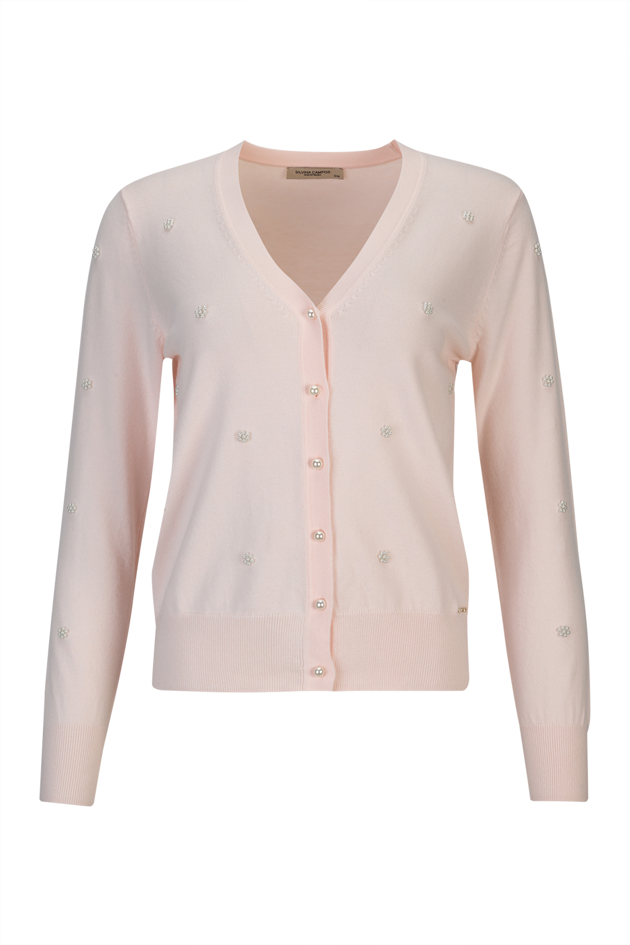 Knit cardigan with pearls
