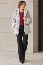 Veste réversible en daim et fourrure
