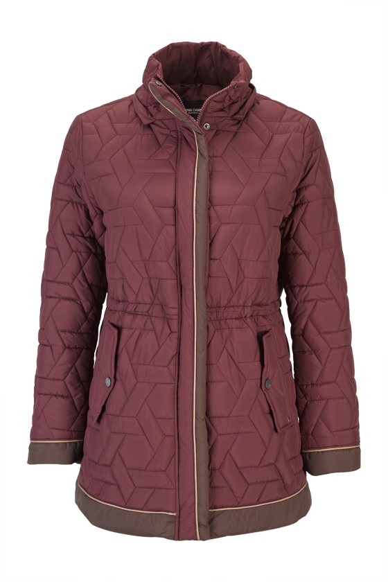 Quilted parka with removable hood