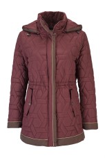 Quilted parka with removable hood