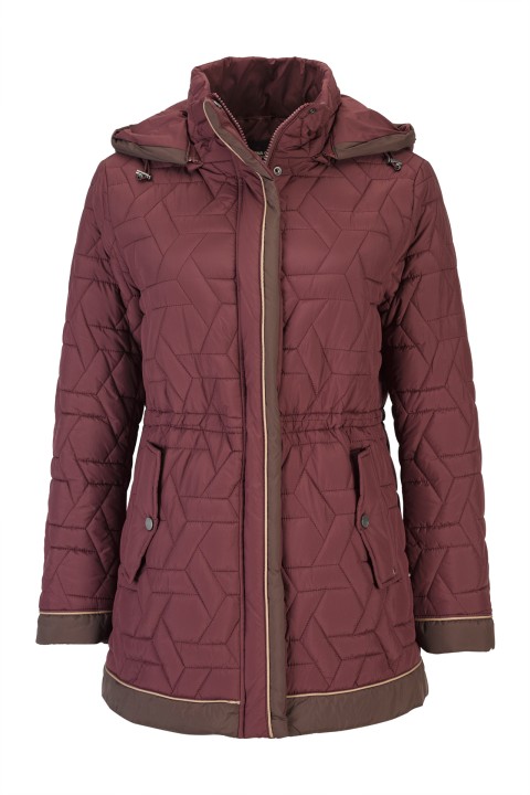 Quilted parka with removable hood