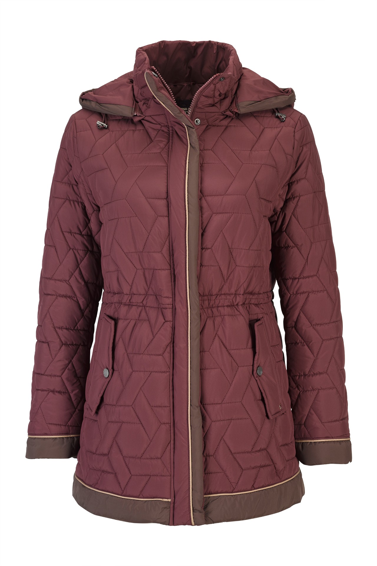 Quilted parka with removable hood