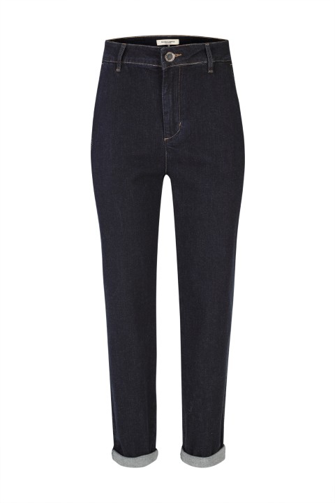 Denim trousers with rhinestones