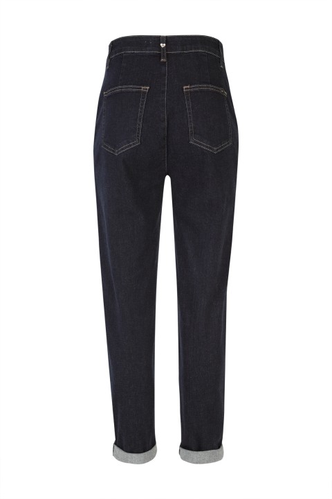 Denim trousers with rhinestones