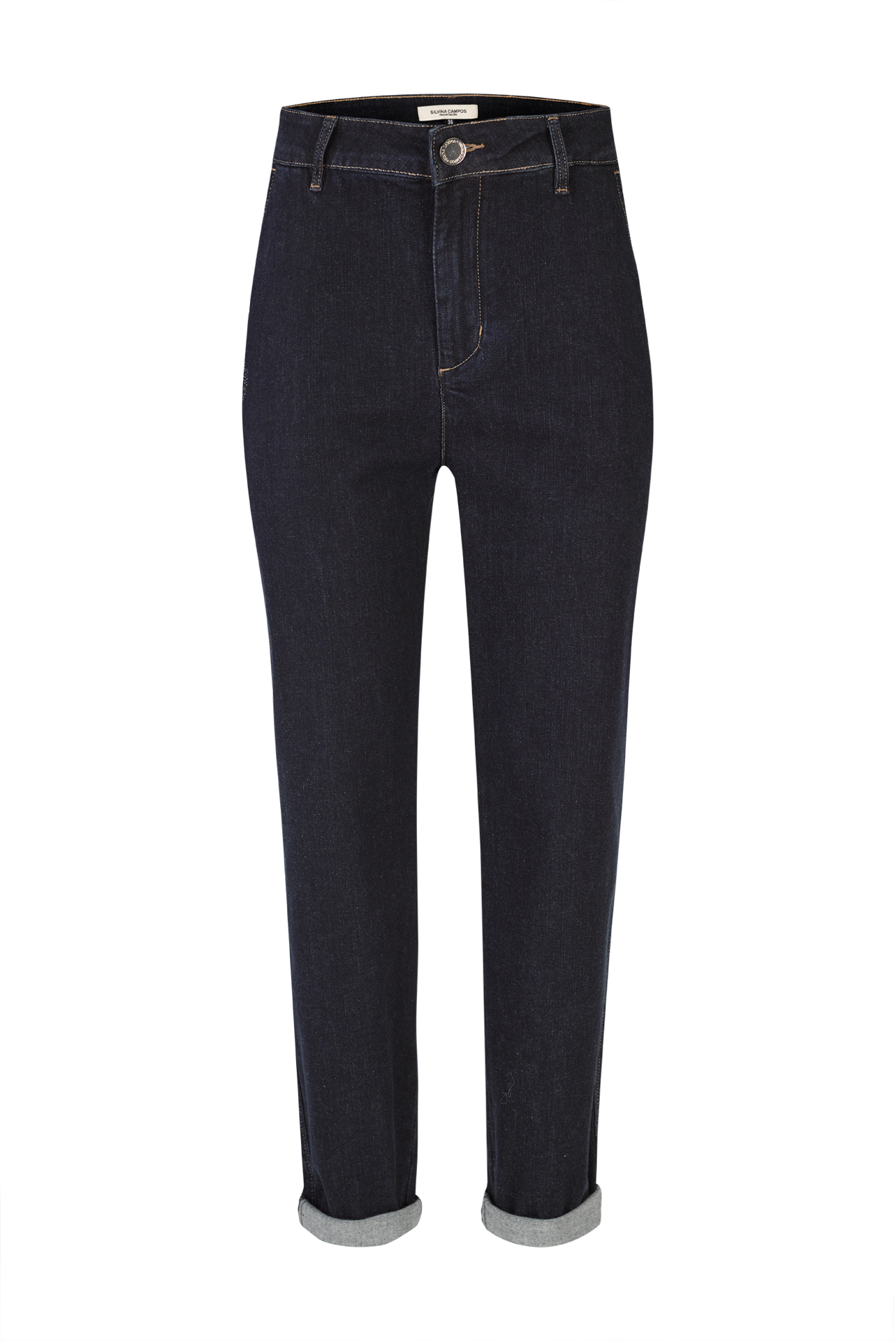 Denim trousers with rhinestones