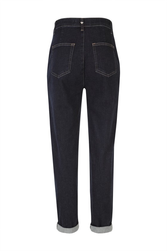 Denim trousers with rhinestones