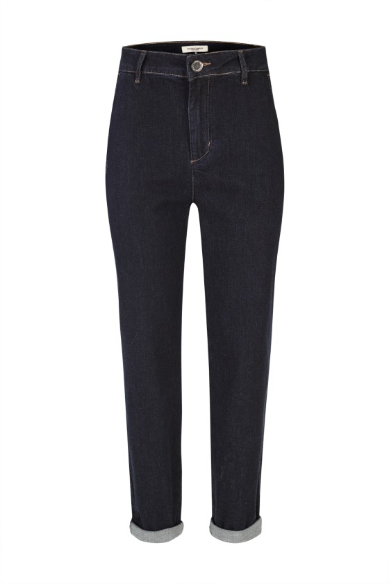 Denim trousers with rhinestones