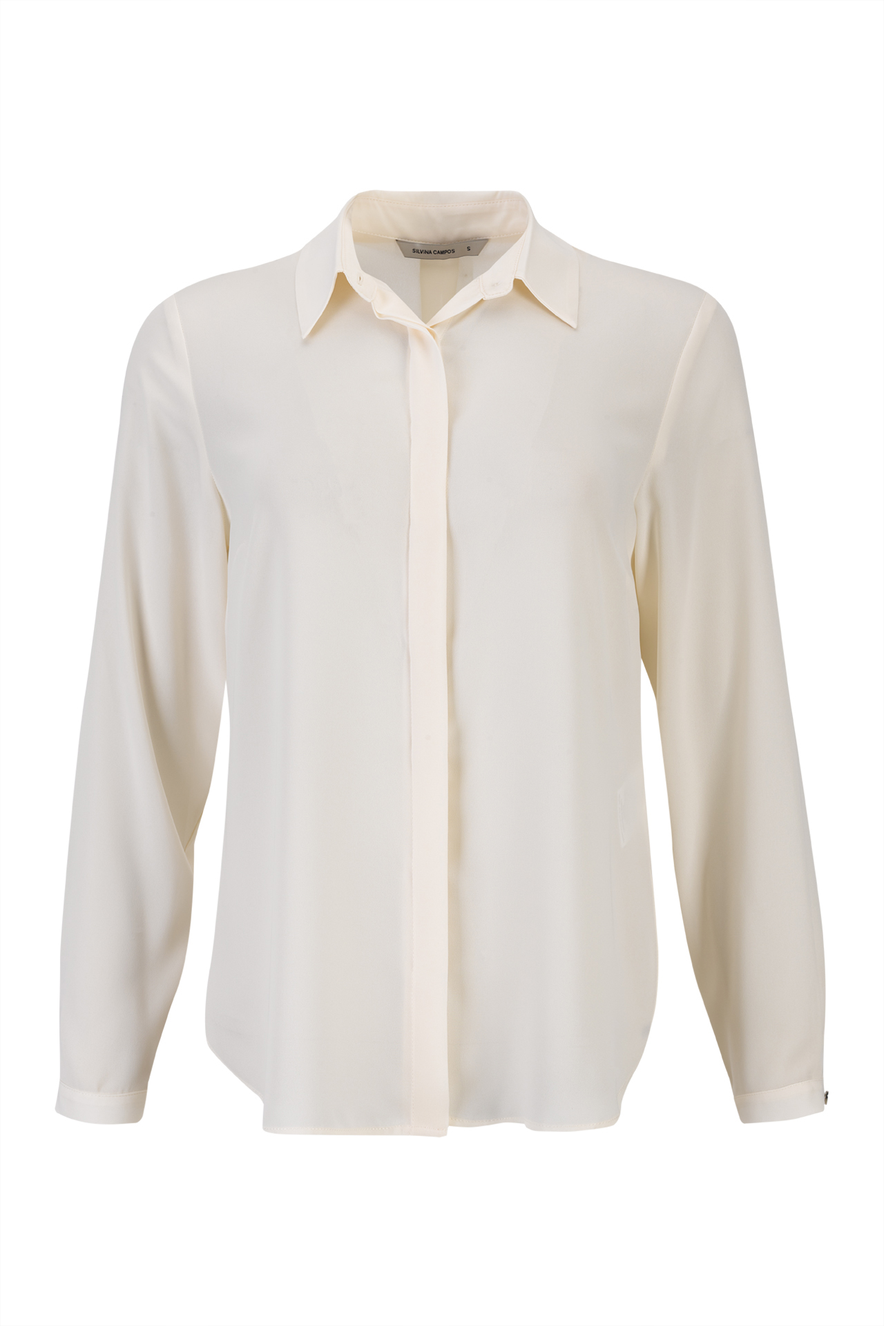 Cream blouse with a classic cut