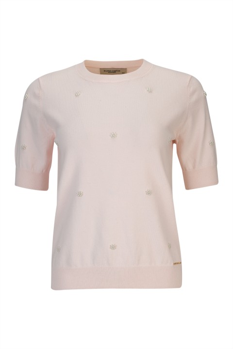 Camisola manga curta p�rolas