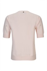 Short-sleeved blouse with pearls