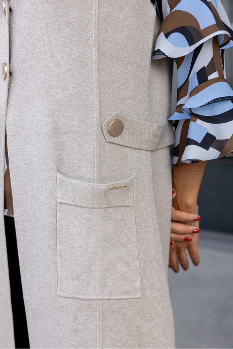 Long knit vest 