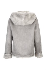 Veste réversible en daim et fourrure