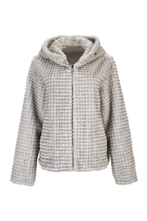 Reversible jacket in suede and fur