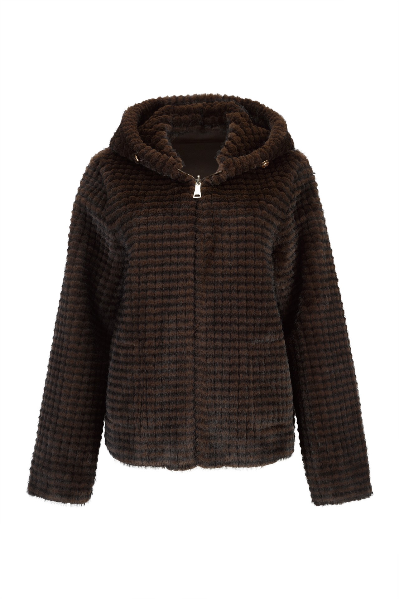 Veste réversible en daim et fourrure
