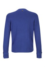 Knit cardigan with eyelet buttons