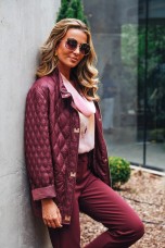 Lightweight quilted parka with snap fastenings