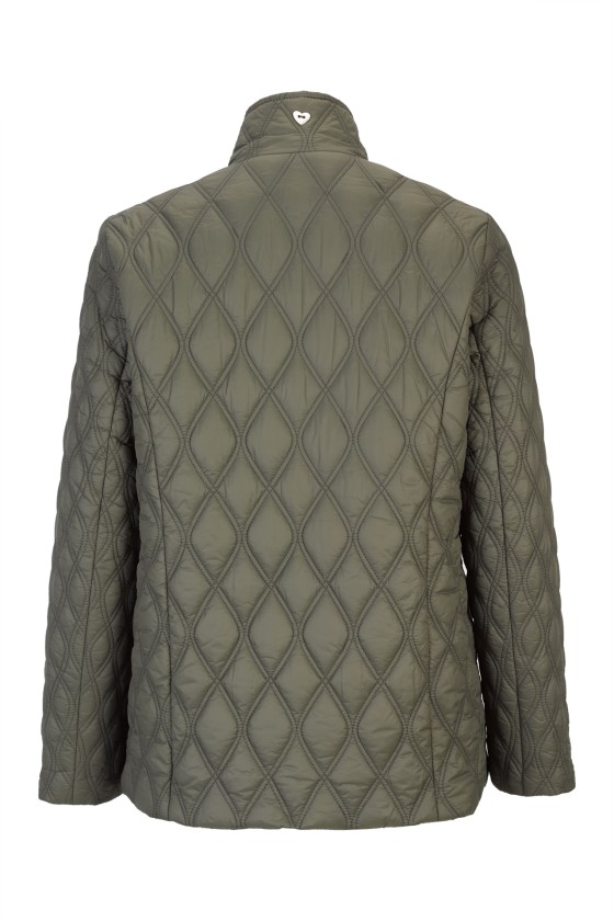 Lightweight quilted parka with snap fastenings