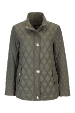 Lightweight quilted parka with snap fastenings
