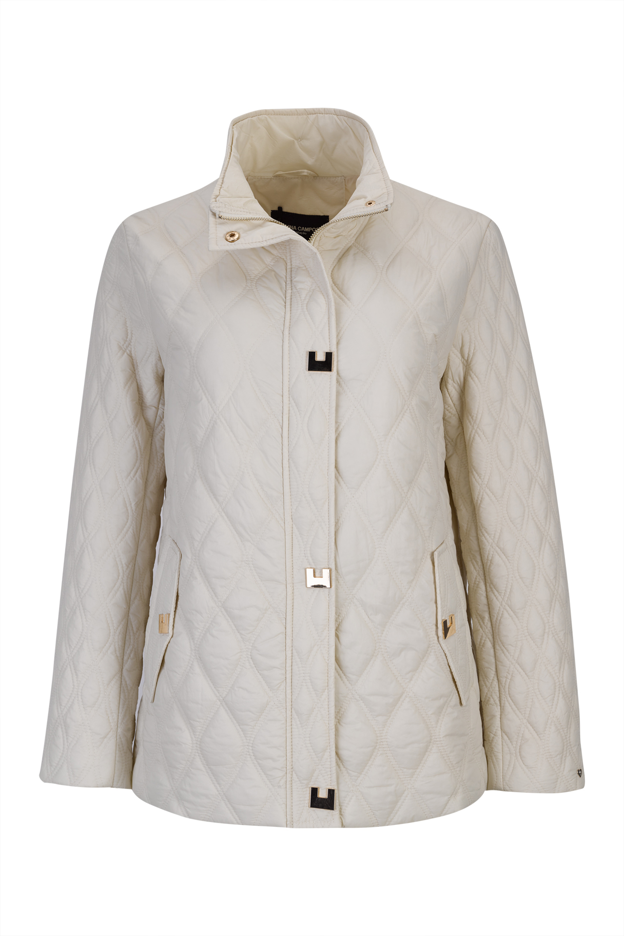 Lightweight quilted parka with snap fastenings