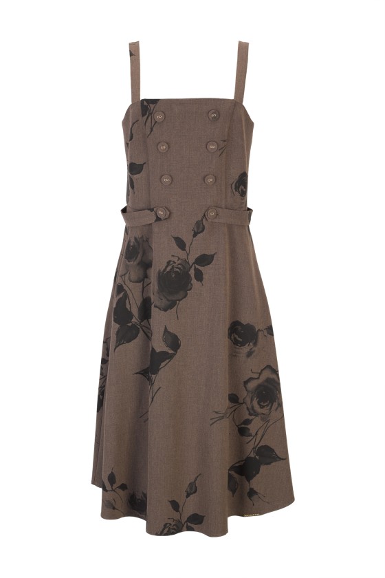 Floral print bodice dress