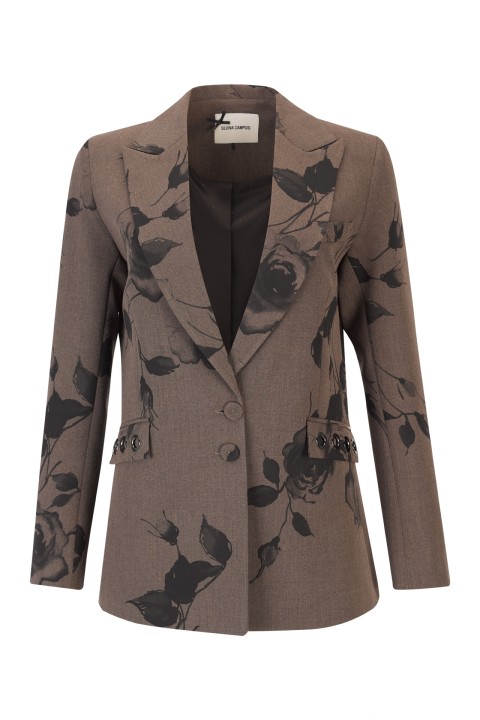 Maxi blazer with eyelets